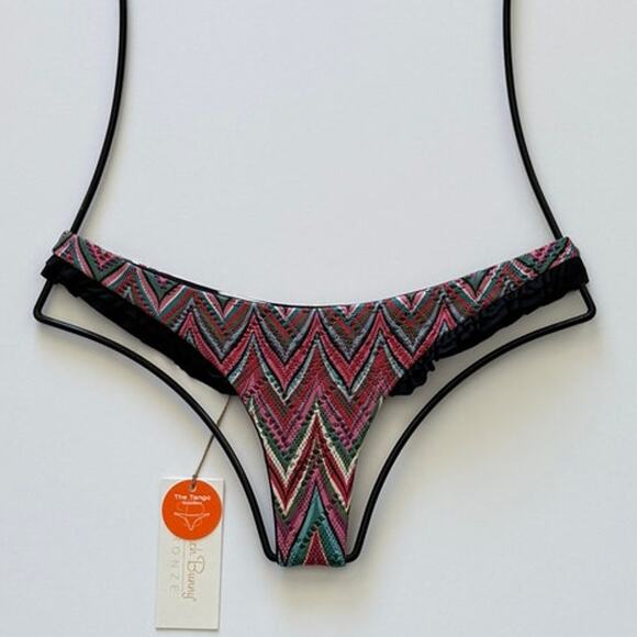 Beach Bunny Tango Zig Zag Skimpy Bikini Bottom – Black Multi – Medium - Picture 1 of 13